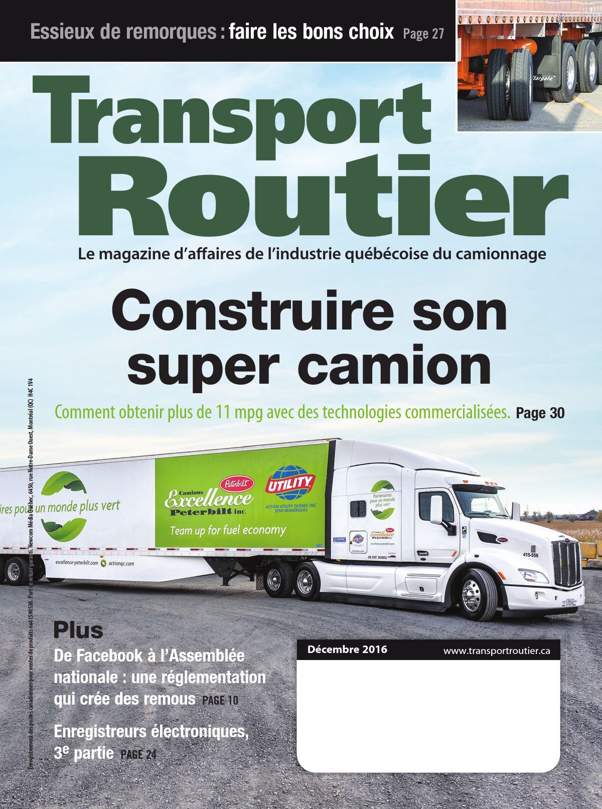 Transport routier – 1 décembre 2016