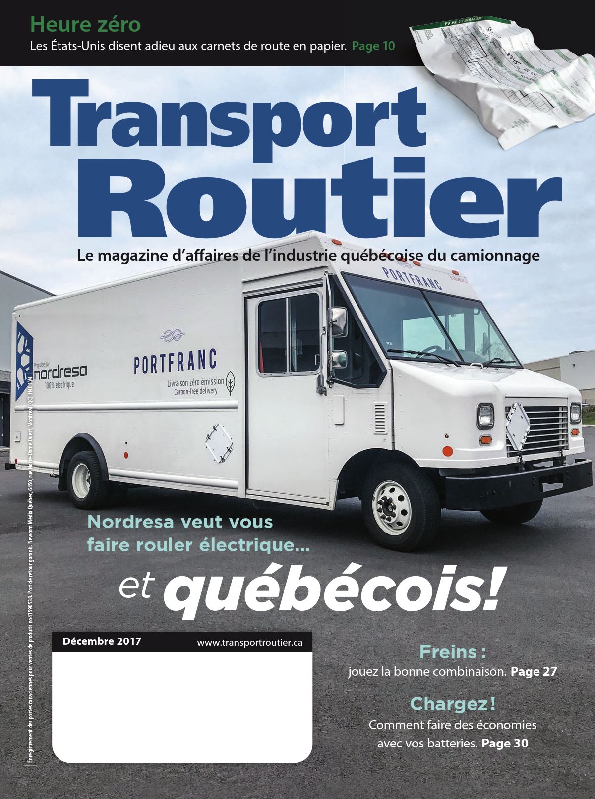 Transport routier – 1 décembre 2017