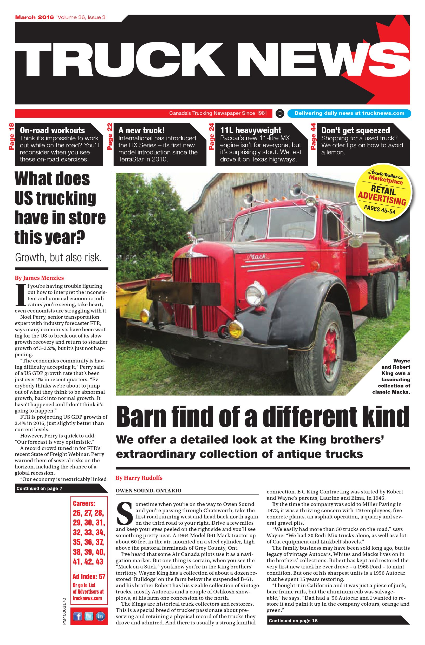 Truck News East – Mars 2016