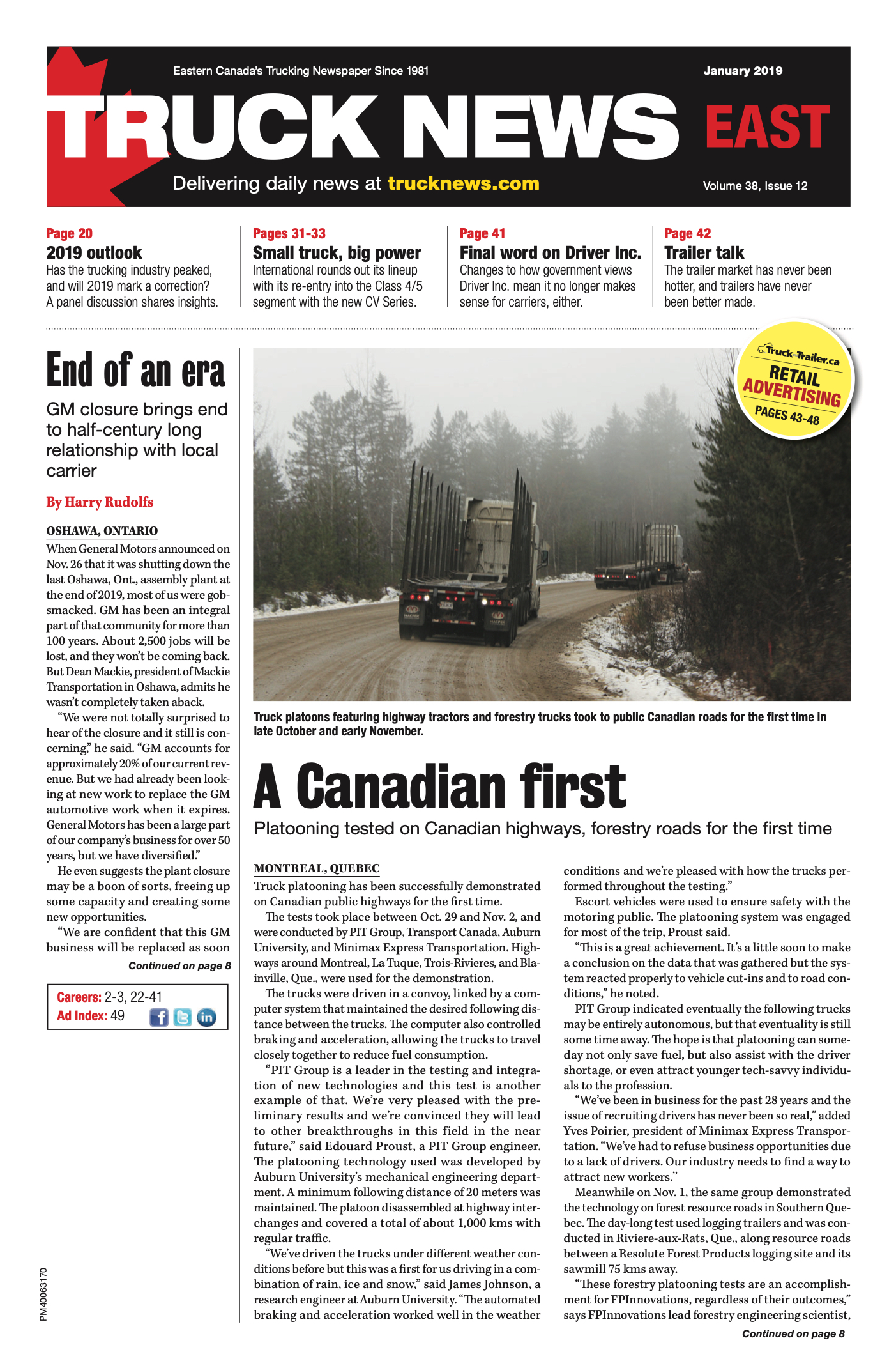 Truck News East – 1 janvier 2019