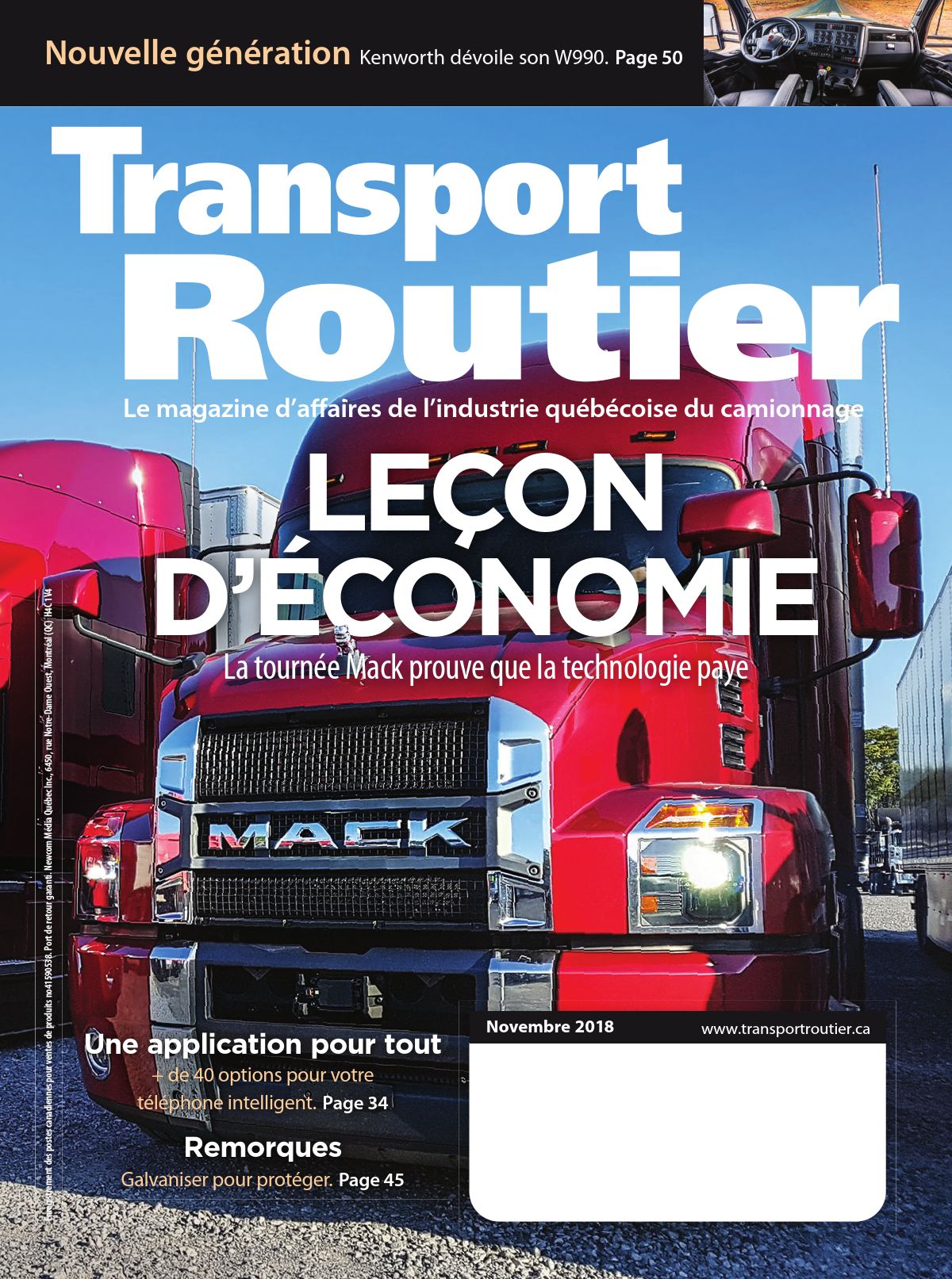 Transport routier – 1 novembre 2018