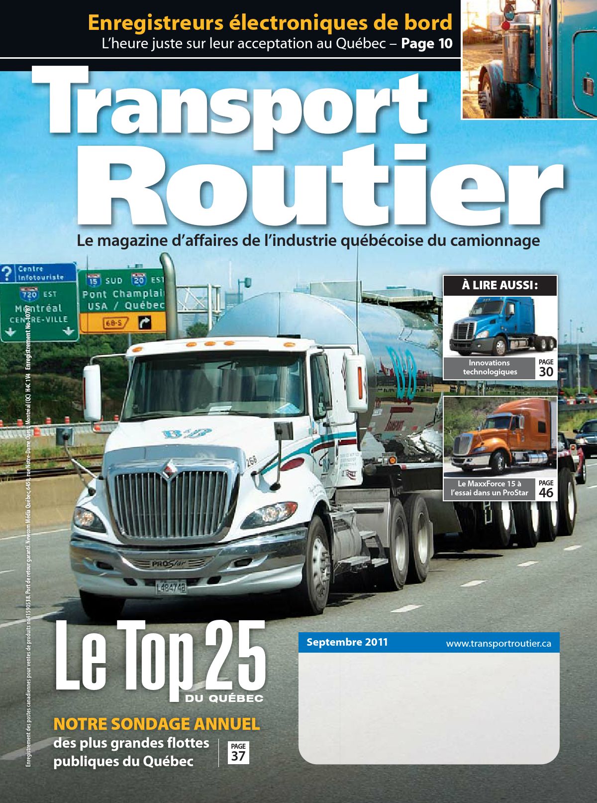 Transport routier – 1 septembre 2011