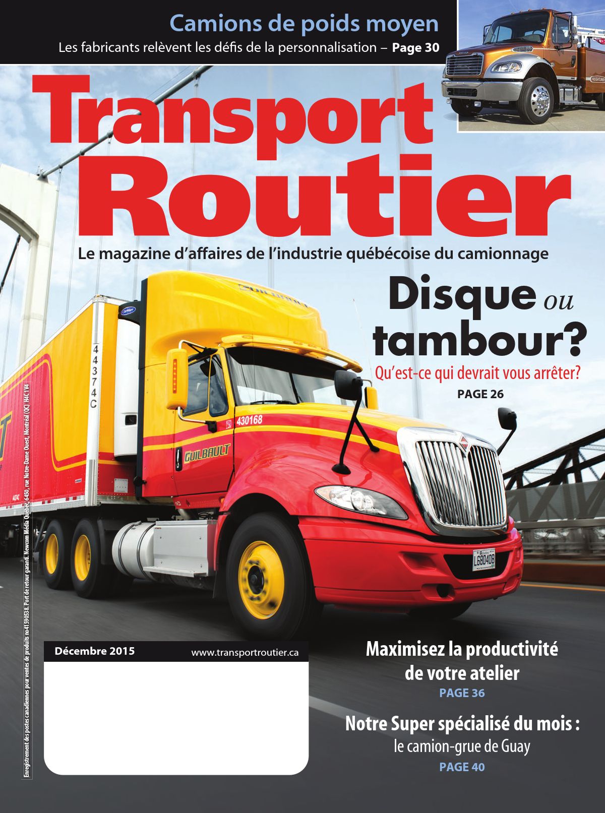 Transport routier – 1 décembre 2015