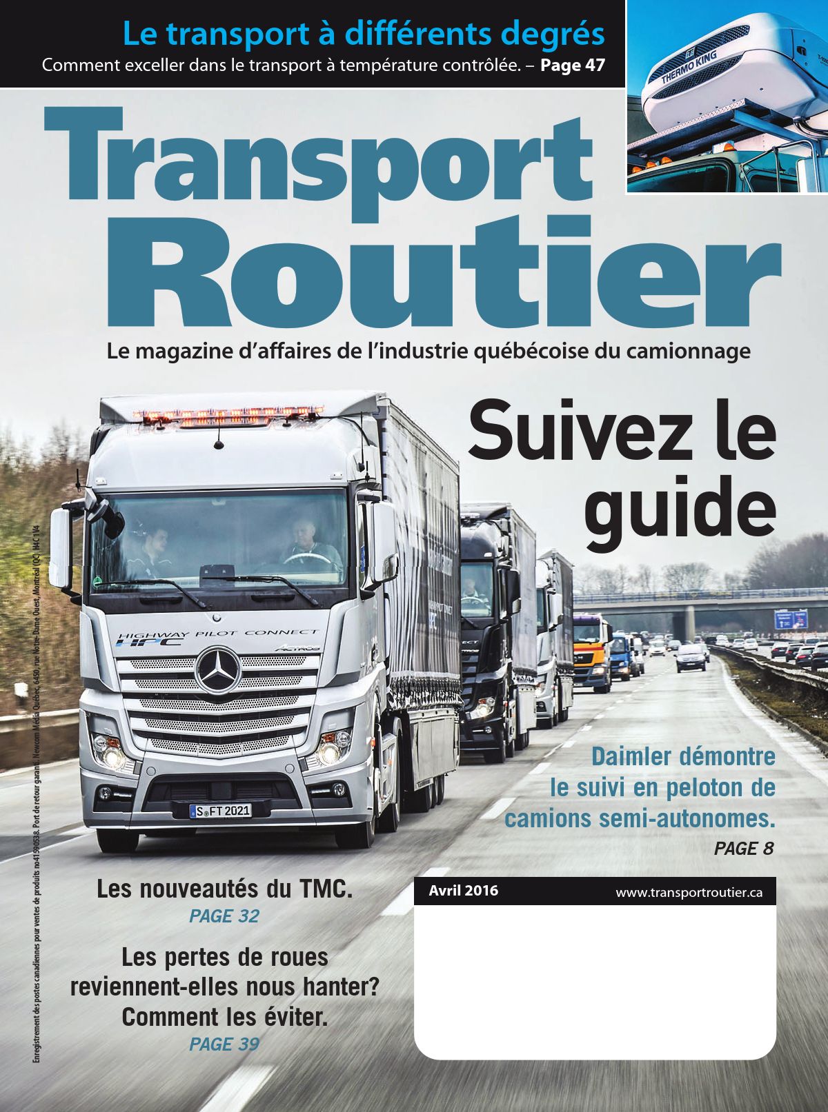 Transport routier – 1 avril 2016