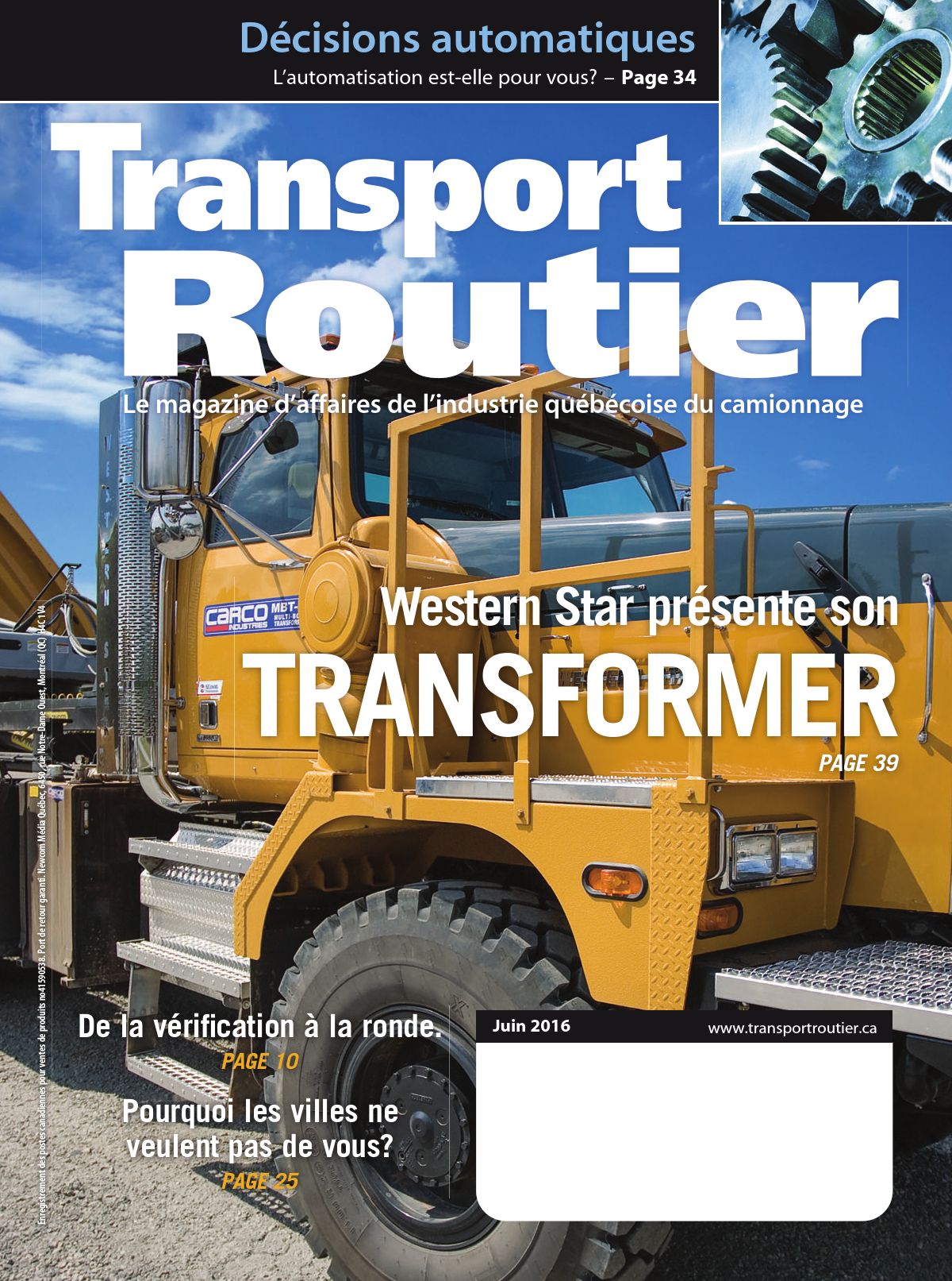 Transport routier – 1 juin 2016