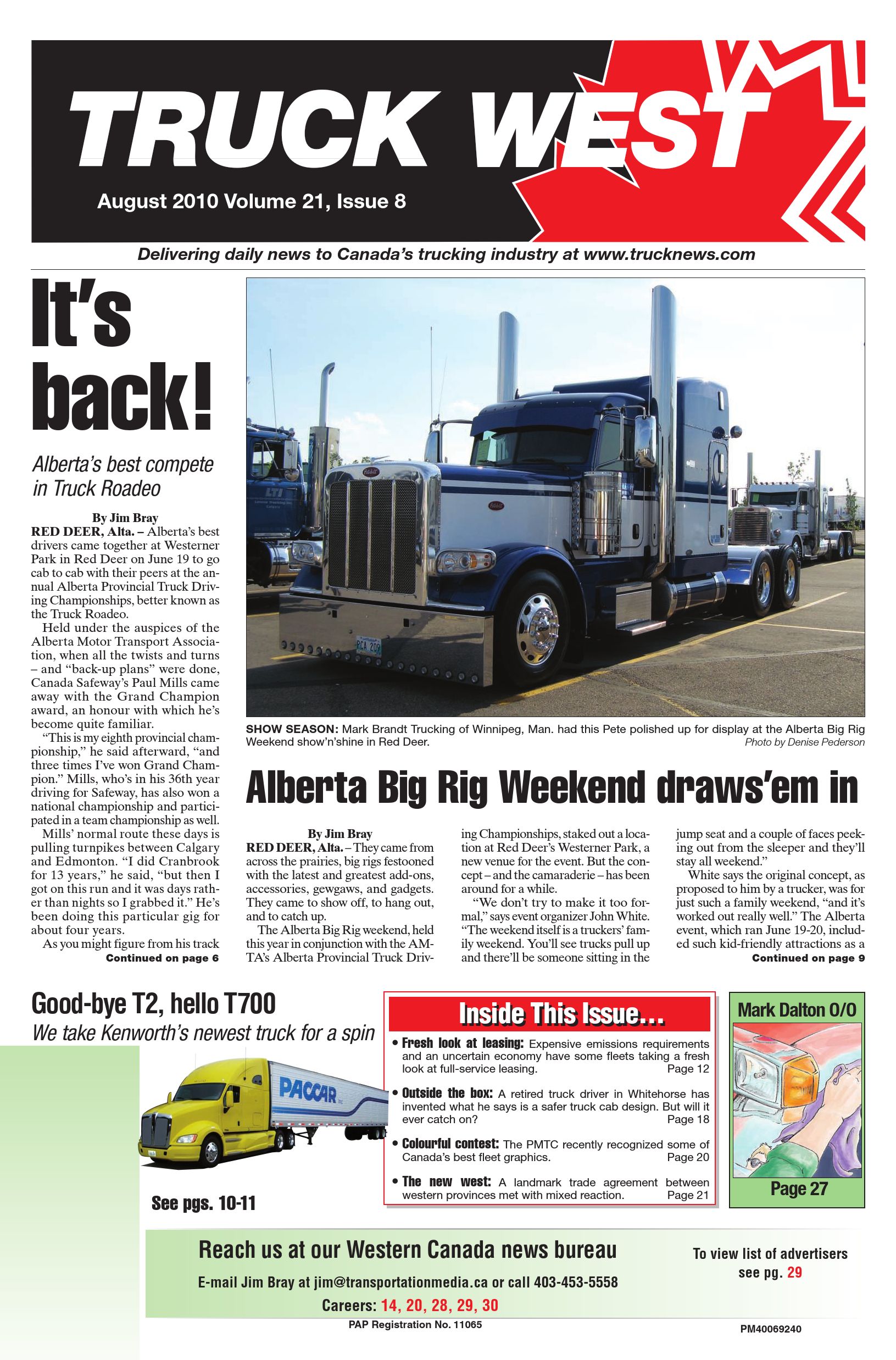 Truck News West – August 2010