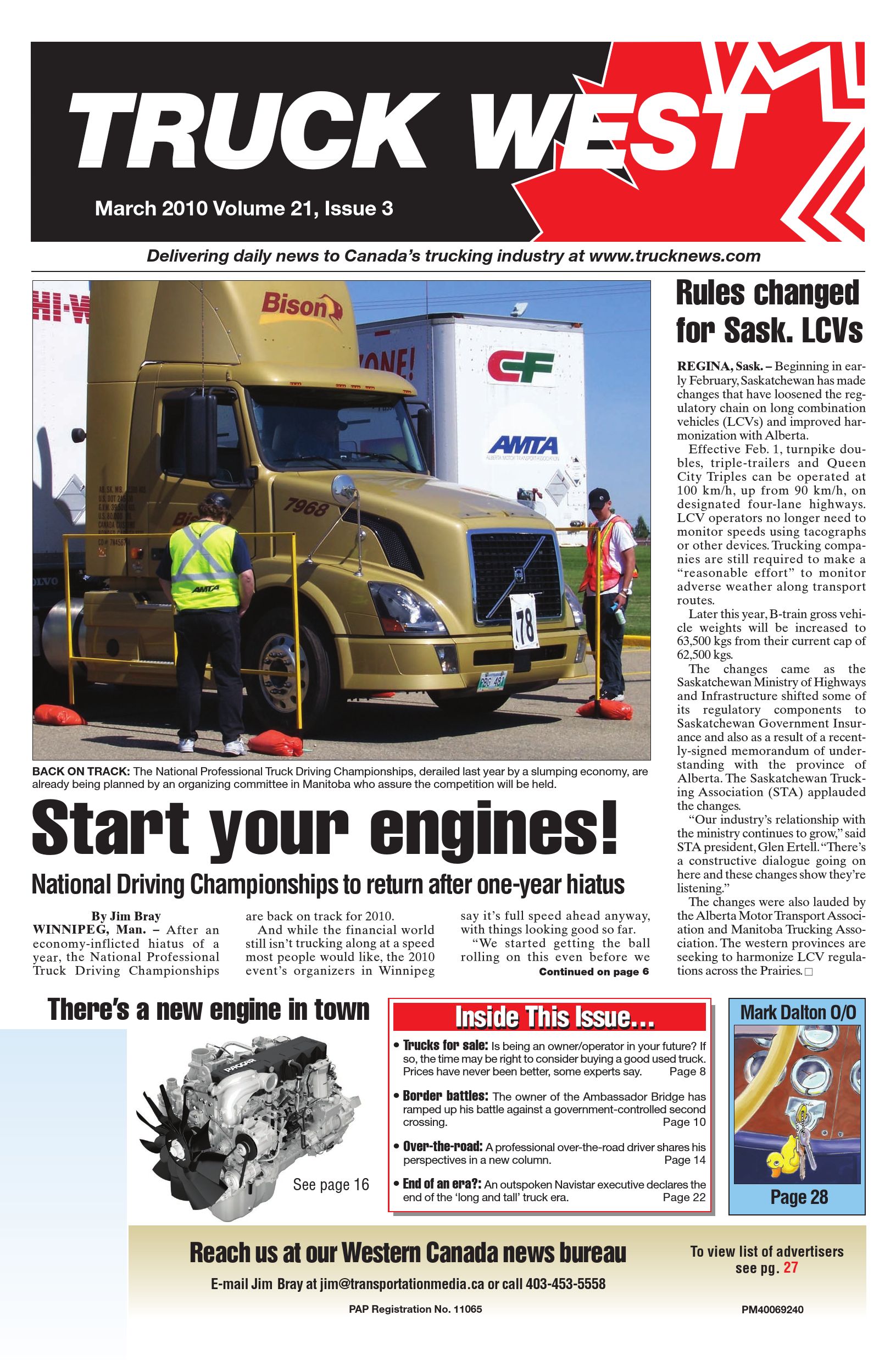 Truck News West – Mars 2010