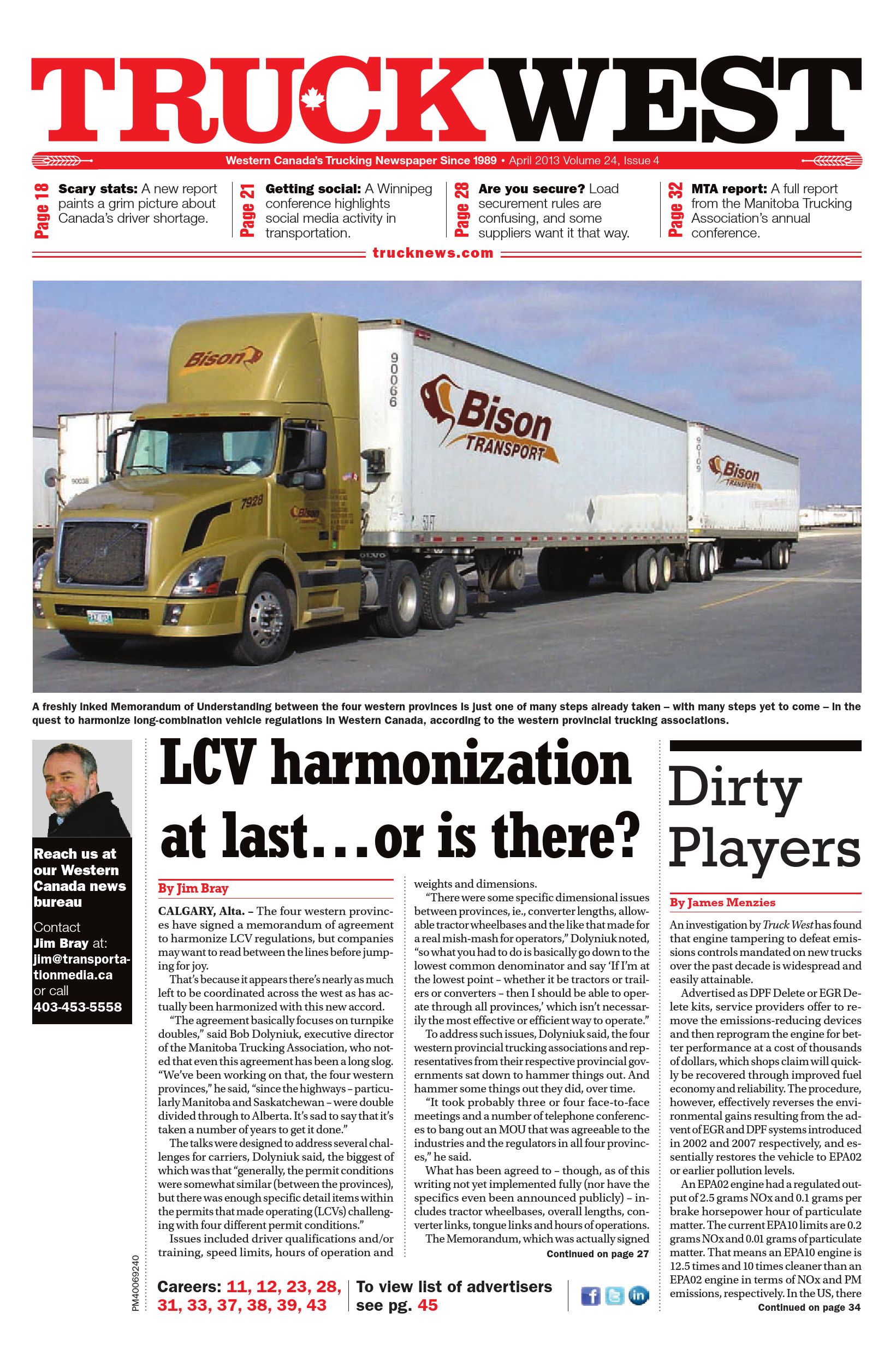 Truck News West – April 2013